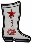 Large Boot patch for the back of a varsity letterman jacket.  