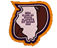 Real Feel State Football patch using the state of Illinois.  5 or so inches tall depending on the state used.