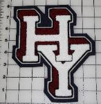 HY 3D Interlocked Chenille Letter designed for the front of a letterman jacket