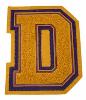 Chenille Letter D patch for your letter jackets
